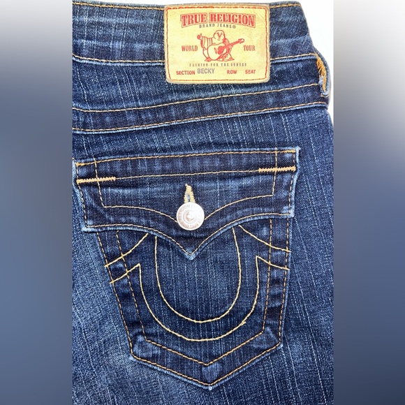 True Religion Dark Blue Boot Cut Jeans - Picture 3 of 6